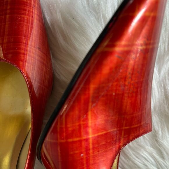 J.Renee blood orange patent leather slip on 3”heels square toe size 9.5 - Picture 13 of 15